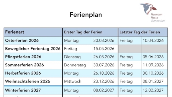 Ferienplan